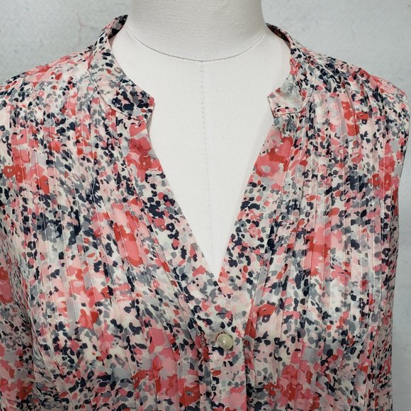 Flowy Charter Club Semi-Sheer Pleat Front Poly Tunic Blouse, 10 - Picture 2 of 12